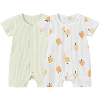 TONGTAI Baby Short Sleeve Cotton Romper 2-Piece Set
