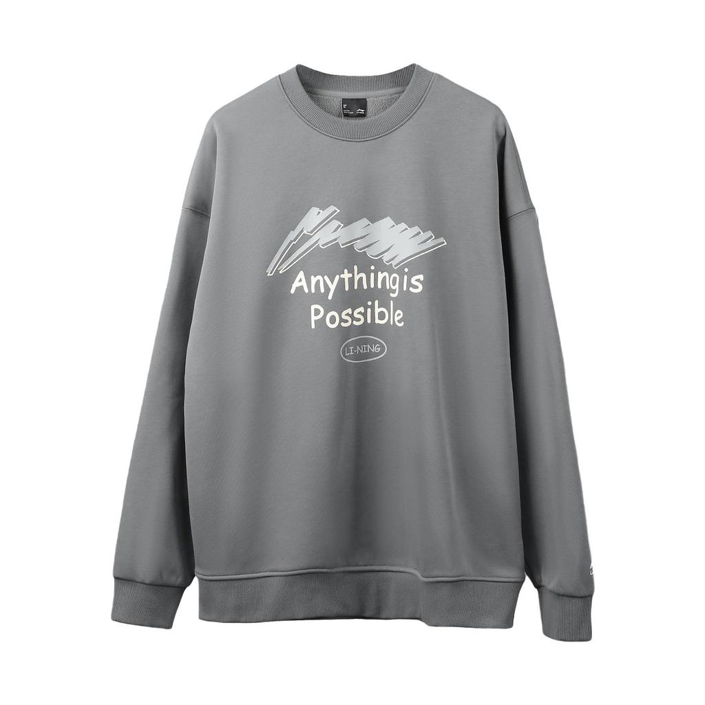 Li-Ning Thickened Fleece Warm Anti-Static Crew Neck Sweatshirt Men sweatshirt AWDVP43-2