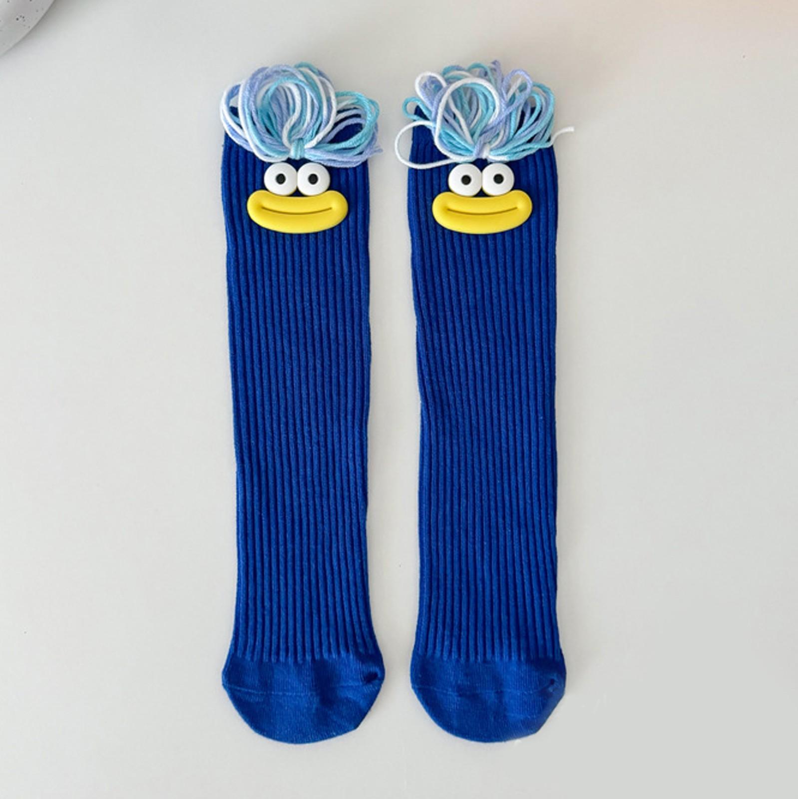 

Носки средней длины для девочек с цветными косичками в виде большого рта, забавные длинные носки, милые носки средней длины One Size