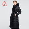 Mantel ZIAI 2024 Neu Winter Damen Lang Warmer Parka Jacke mit Natürlicher Kaninchenfell Kapuze Große Größen Damenbekleidung Design ZR-7518