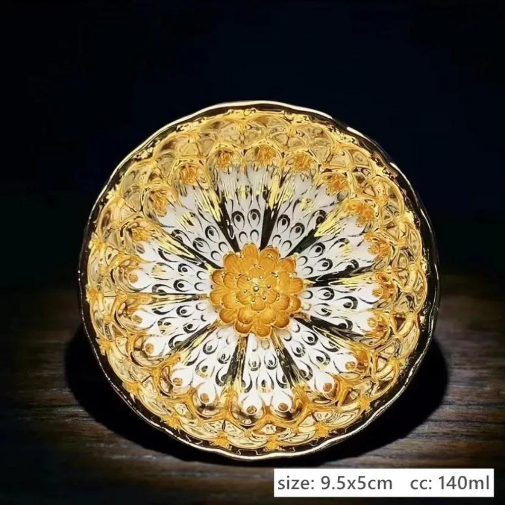 

1 шт./140 мл Красочная чашка для чая «Павлин» Высококачественная керамическая мастер-чашка Античная печь Медитационная чайная чашка Бытовая маленькая чайная пиала See options chart