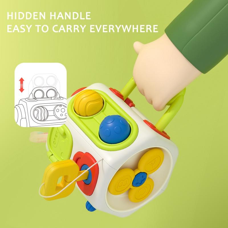 Busy Cube For Toddlers Kids Montessori Sensory Activities Busy Board 10 In 1 Fidget Cube Autism Learning Travel Toys Baby Gifts