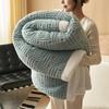 2026 new double-layer jacquard lint thickened air conditioner blanket, lamb lint nap blanket, milk lint sofa shawl blanket