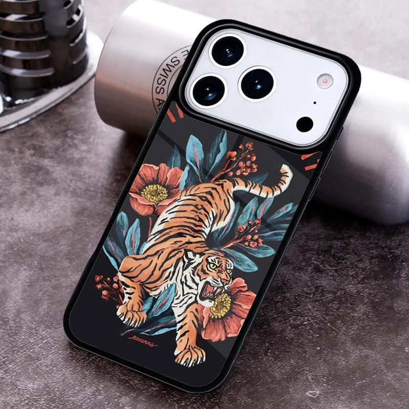 Japanese Tiger Phone Case for iPhone 17 16 15 Pro Max Air 14 13 12 11 Plus Shockproof Cover
