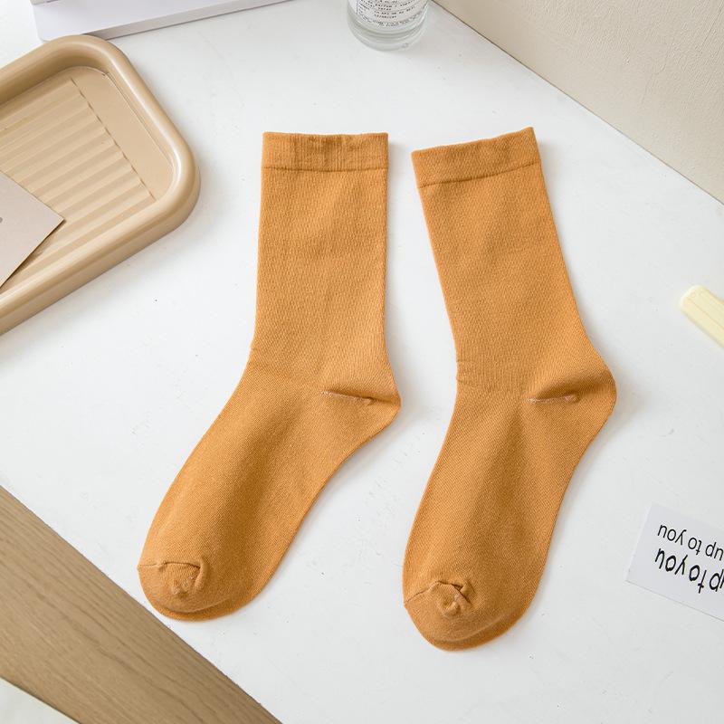 Solid Color Confinement Socks, Medium Socks, Pure Cotton Socks, Summer Thin Candy-Colored Spring And Autumn Stockings, Socks
