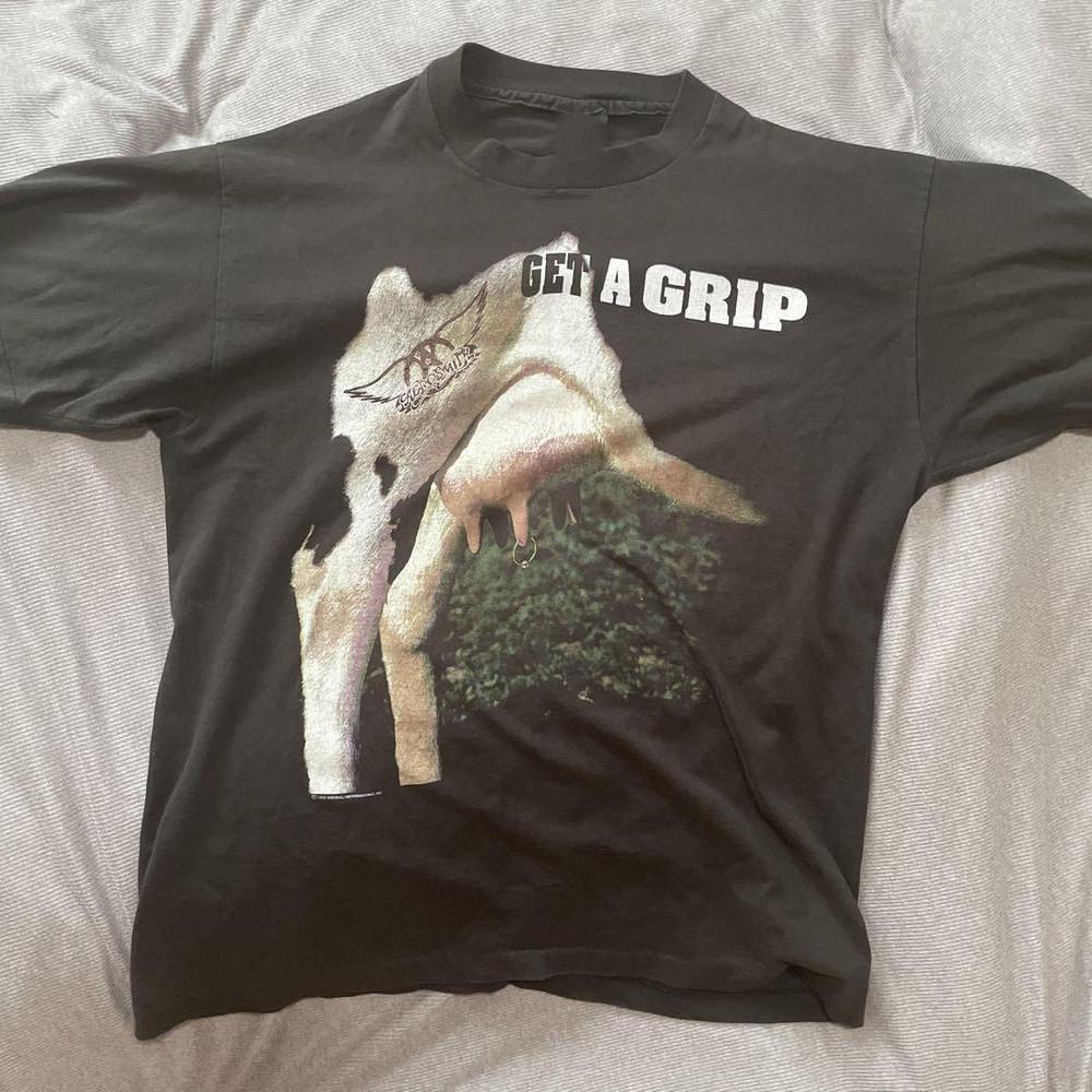 Get a Grip Aerosmith Band Black T-Shirt Cotton Unisex S-234XL Unisex T-Shirt XXXXL