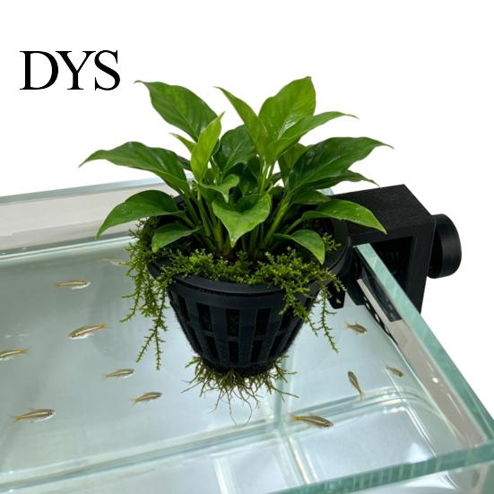 Freshwater Tank Planter Aquarium Plant Holder, Top Hanging Fish Planting Basket with Screw Clamp for Anubias, Aquatic Plants Floating