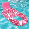 Maple Leaf Inflatable Water Lounger with Cup Holder and Mesh Bed