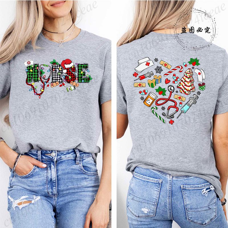 Nurse Christmas ShirtChristmas Nursing TShirtNurse Life TeesER Christmas Party TShirtsParty Crew TeesWomens Clothing