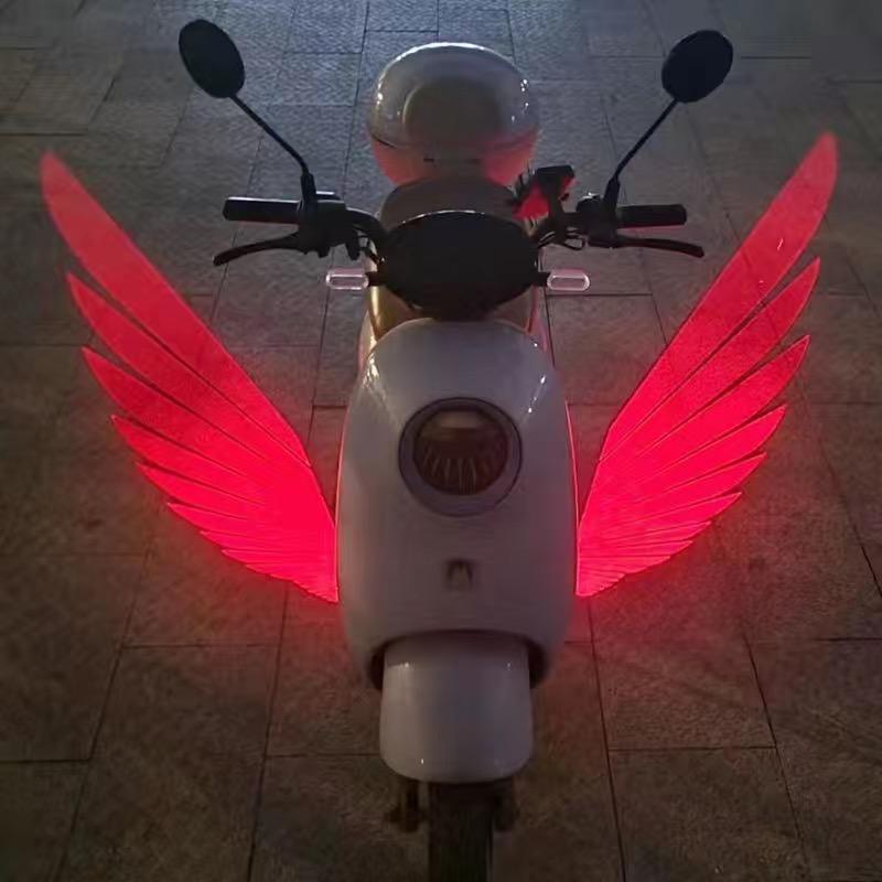 2pcs New Motorcycle Mofei Light Angel Wings Welcome Lights Projection Lights Carpet Lights Modified General Atmosphere Lights