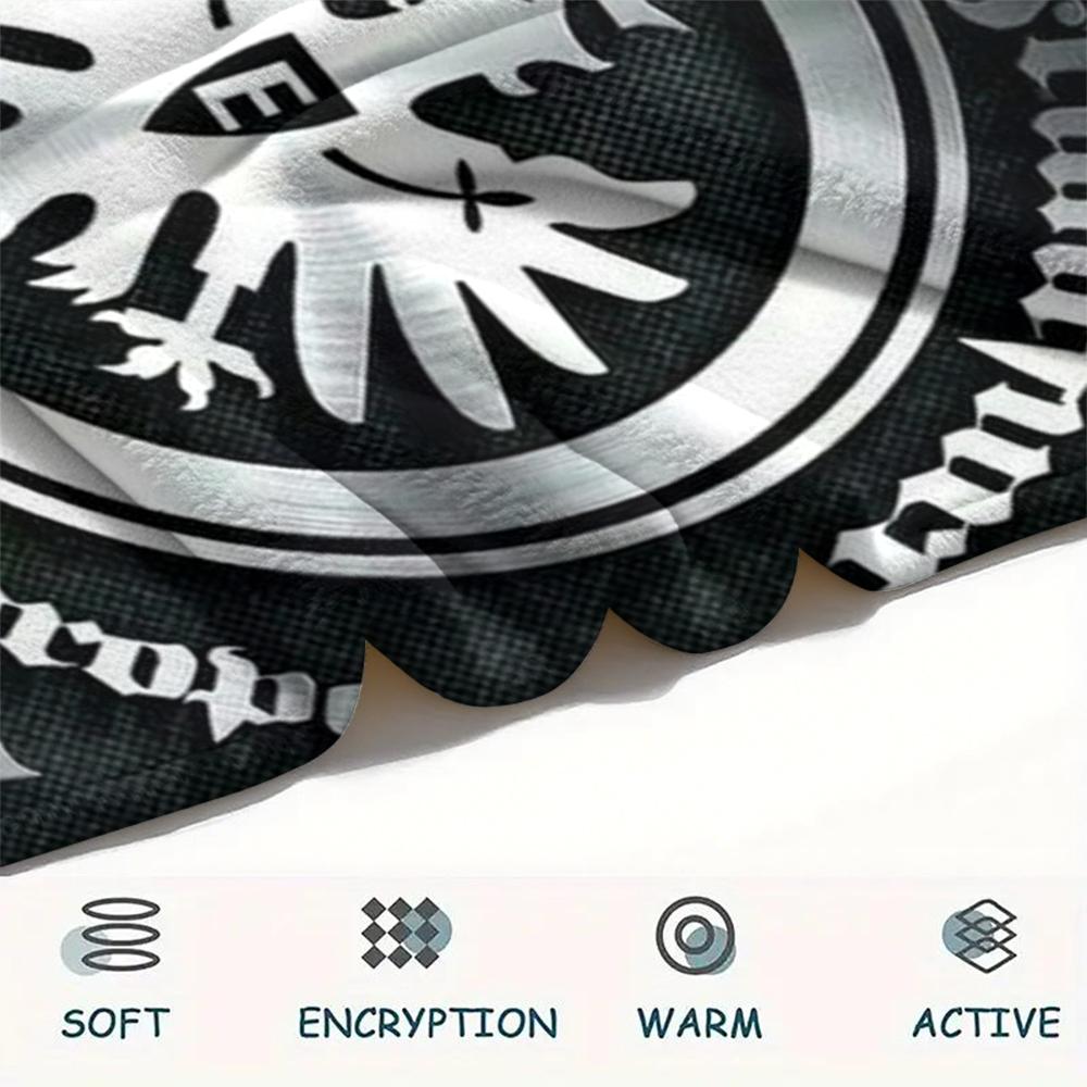 1 Stück Personalisierte Eintracht Frankfurt Muster Flanell Decke Geeignet für Alle Jahreszeiten für Heimdekoration Wärme und Komfort Geschenke Feiertagsgeschenk