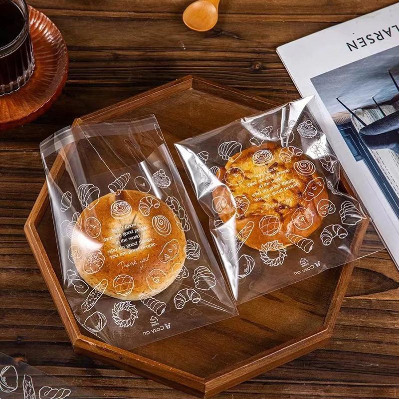 Bread Bag Transparent Food Toast Snack Cookies Disposable Doggy Bag Ziplock Bag