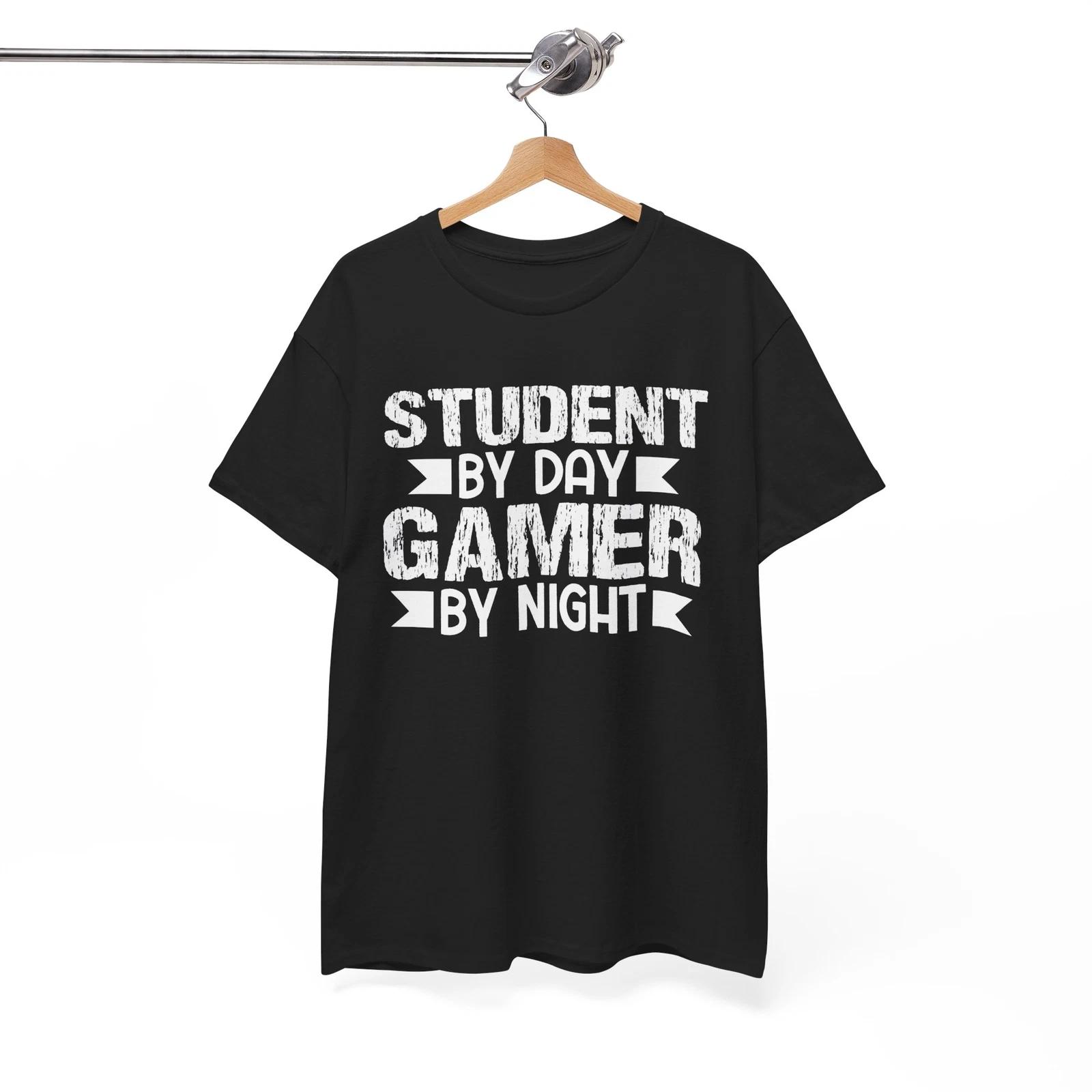 Student By Day Gamer T-Shirt | Funny Depressed Humor Tee | Relatable Shirt XL