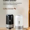 Portable Electric Coffee Grinder, Ceramic Grinding Core, USB Charge, Home Beans Pulverizer Black,white Electric Coffee Grinder