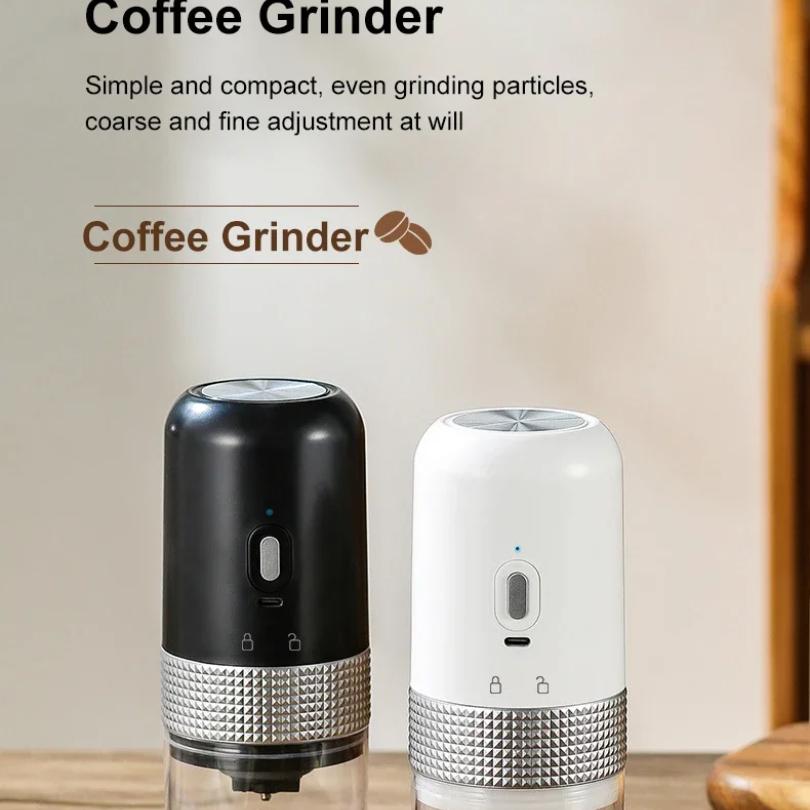 Portable Electric Coffee Grinder, Ceramic Grinding Core, USB Charge, Home Beans Pulverizer Black,white Electric Coffee Grinder