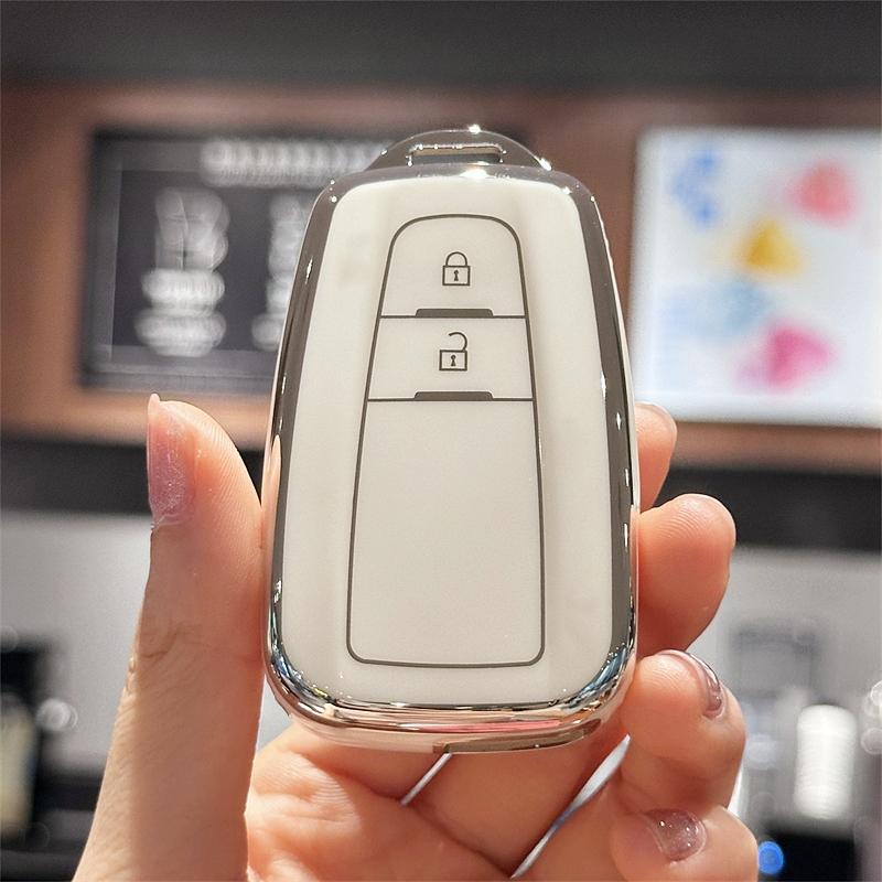 

Чехол для автомобильного ключа из ТПУ, чехол-брелок для Toyota Prius Camry Corolla CHR C-HR RAV4 Land Cruiser Prado белый