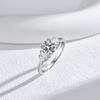 Trendy 1.2CT Moissanite Round Brilliant Cut Prong Set Rhodium Plated Sterling Silver 925 Women's Wedding Ring GRA Certified