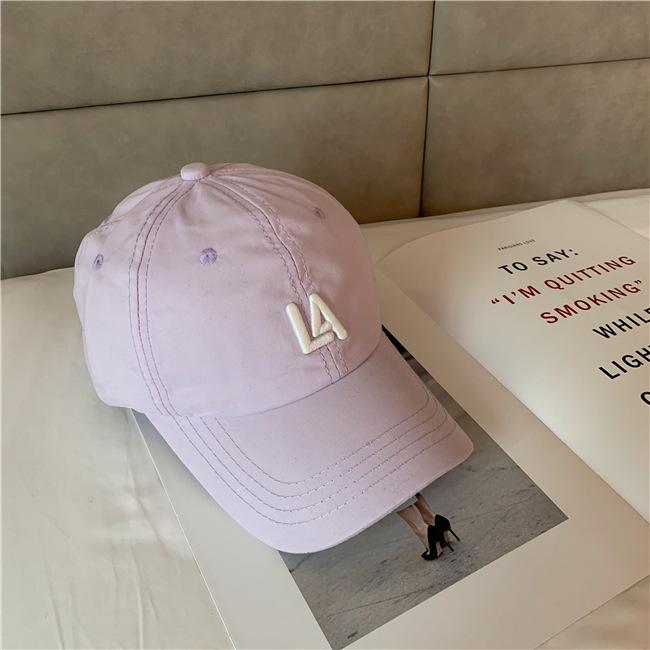 Internet celebrity hat women's spring and summer versatile LA letter baseball cap men's soft top casual sunshade cap tide