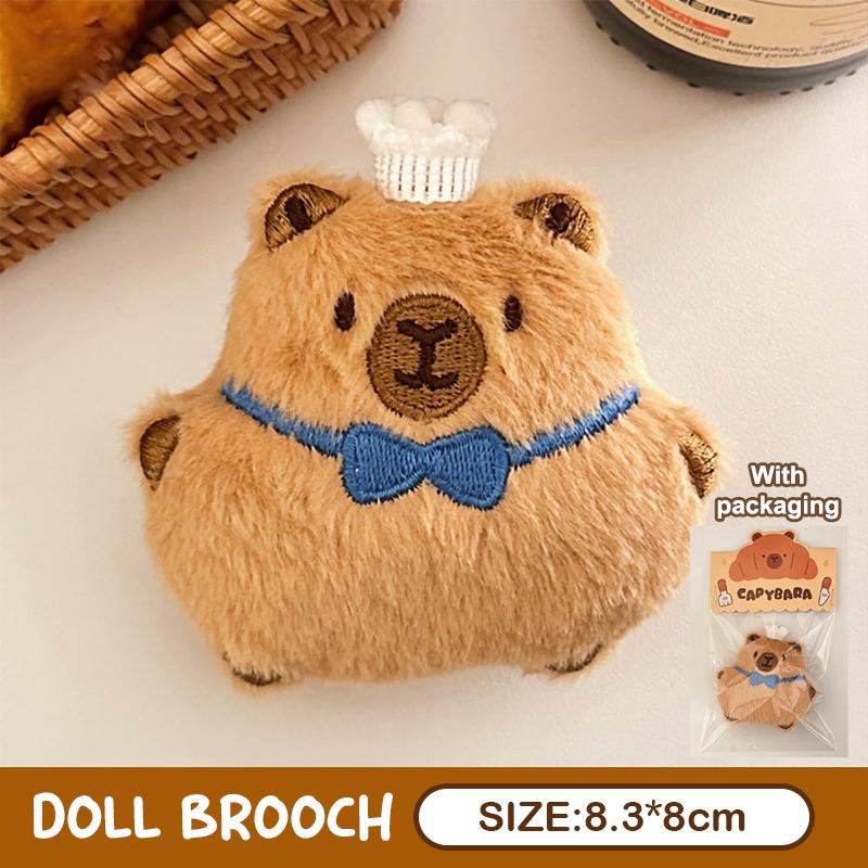 

Bread Capybara Plush Doll Brooch Capibara Pin Bag Coat Sweater Scarf Badge Pins Backpack Accessories as the picture