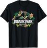 Jurassic Park Floral Tropical Fossil Logo Graphic T-Shirt T-Shirt