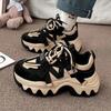 Chunky Sneakers for Women Lace-Up White Vulcanize Shoes Casual Fashion Dad Shoes Platform Comfortable Zapatillas Mujer