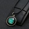 Horoscope Pendant Necklace with Extended Chain Dress Up Hypoallergenic Luminous 12 Constellation Necklace Fashion Jewelry
