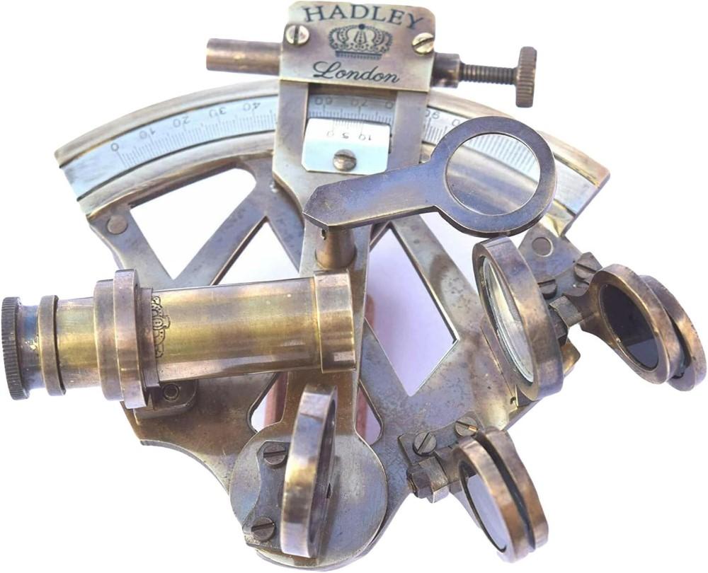 RZADKI NOWY Mosiężny Sekstant Morski Mosiężny Sekstant Działający Morski Vintage/Pudełko