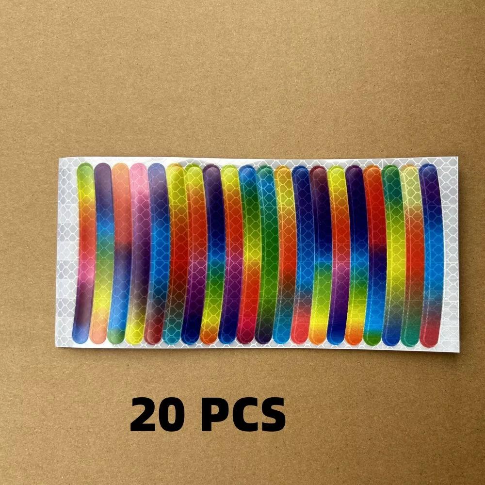 20Pcs Seven-Color Laser Wheel Hub Reflective Sticker Anti-Collision Luminous Sticker  Car