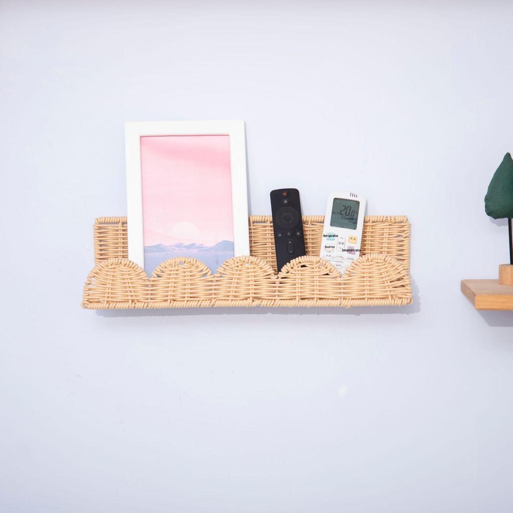 Handwoven Rattan Lace Wall Hanging Basket - Decorative Storage for Home & Homestay