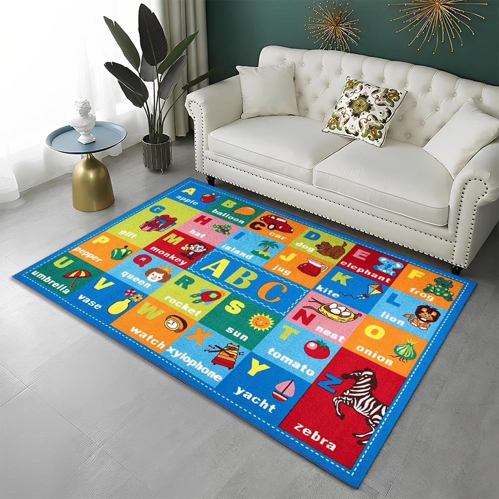 

ABC Early Education Cartoon Kids Playroom Alphabet Children Crawling Area Rug,Carpet for Living Room Bedroom Sofa,Non-slip Mat 70x100cm