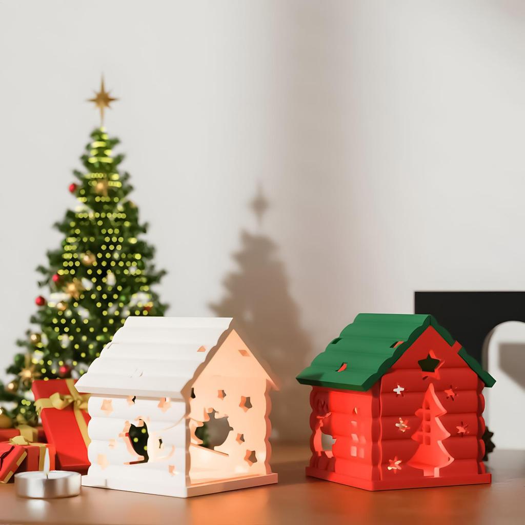 Candle Holder Molds Christmas House Night Light Silicone Molds Non-Stick Night Lamp Maker For Wax Plaster Clay Fondant Study