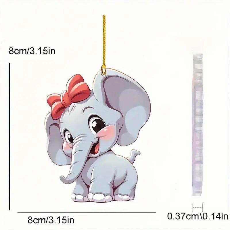 

Очаровательный стиль Мультяшный акриловый слон Подвесное украшение с галстуком-бабочкой Для автомобилей