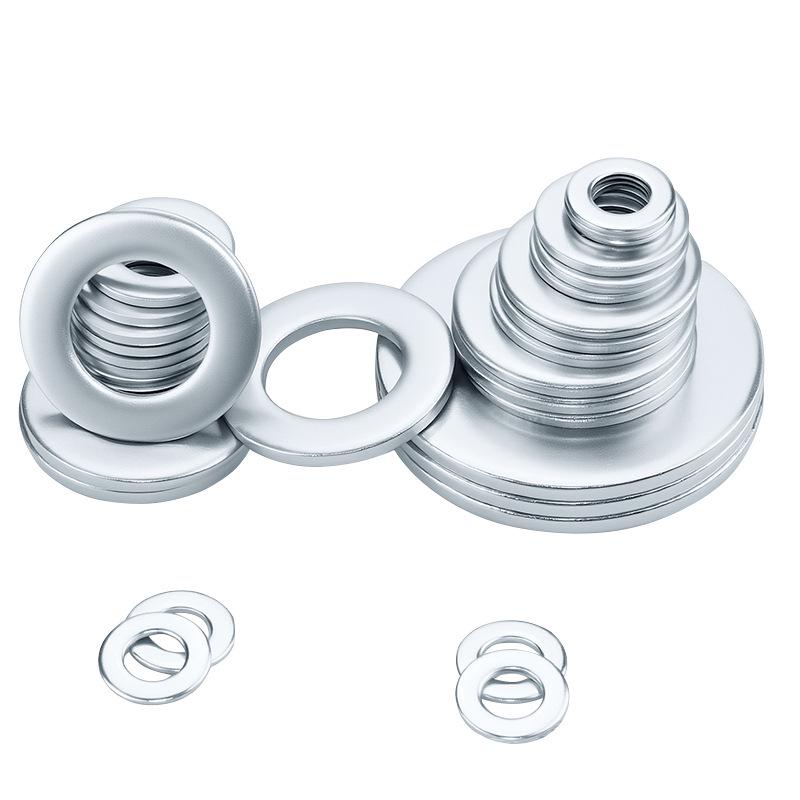 High-Strength White Zinc Flat Washer, Carbon Steel, M2-M30