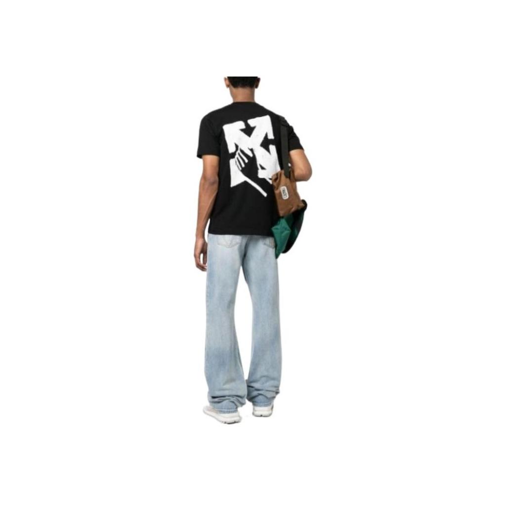 Off-White Hand Arrow Slim T-Shirt Black/White Men Tops OMAA027S23JER0071001