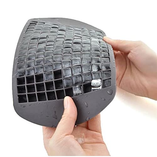 LEISURE CLUB Silicone Ice Tray, Mini Square Ice Mold, Ice Maker for Tea and Alcohol, 160 Ice Holes, Easy To Remove (Black)