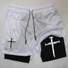 2026 Summer Jogging Shorts Men's Gym Shorts 2 In 1 Mesh Quick Dry Sport Performance  Fitness Workout Double Layered Board Shorts