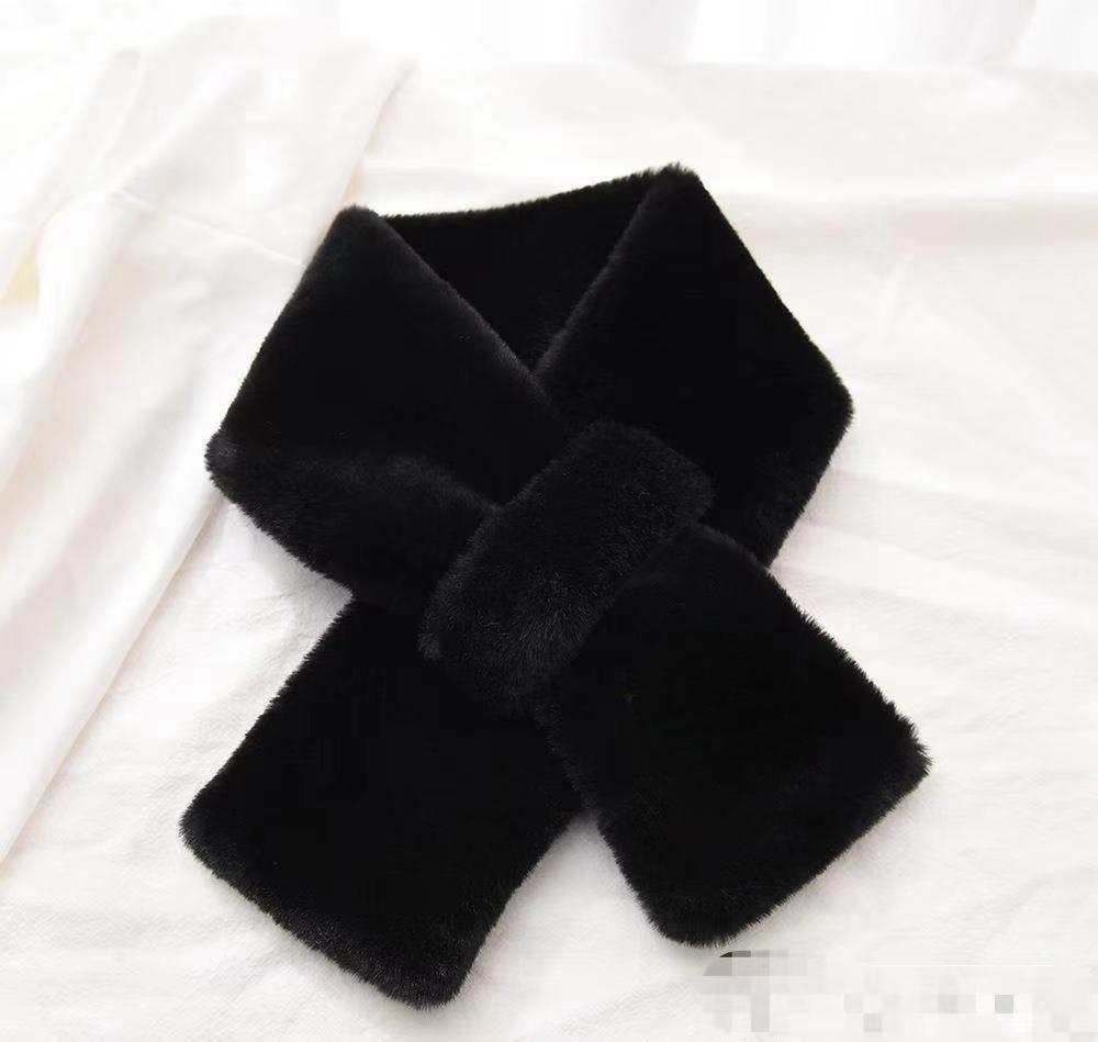 Korean-Style Faux Rabbit Fur Thick Winter Scarf - Super Warm & Stylish Neck Warmer