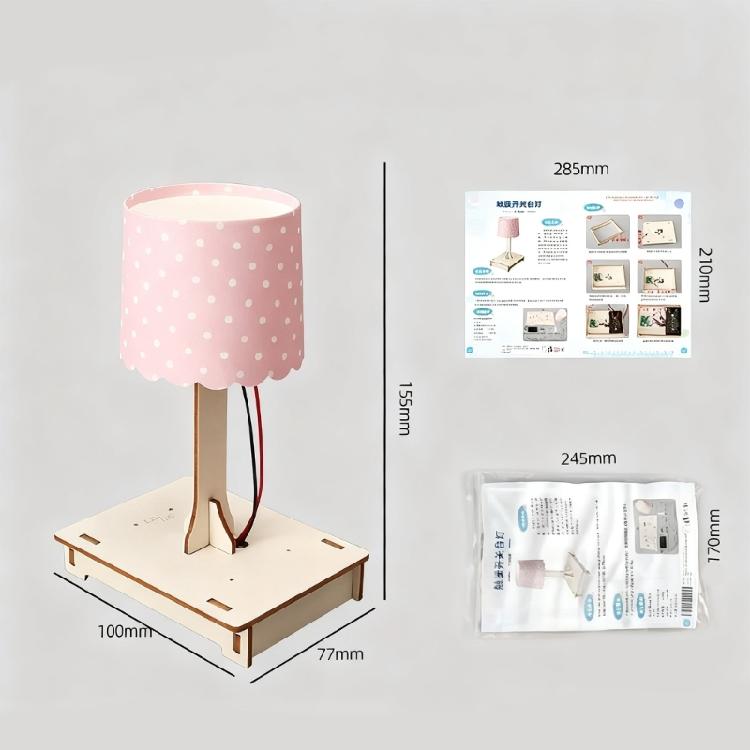 Sustainable Touch Activated Study Light For Physics Education Easy To Assemble Sensor Night Lamp With Natural Wood Design