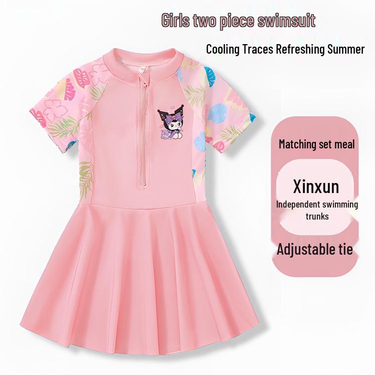 Costum de baie fustă dintr-o piesă pentru fete 2024 - Costume de baie de vară pentru copii în mărimi mici, medii și mari