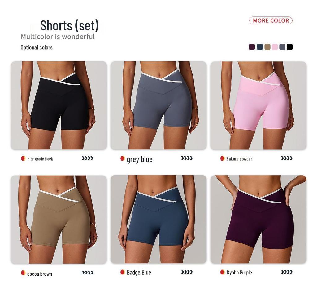 Women's Color Block High Waist Sports Set: Backless Vest Top & Running Shorts for Fitness and Yoga