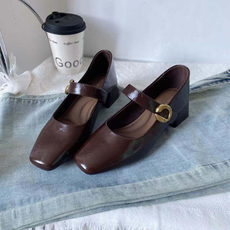 Nowy Styl Modne Projektanckie Vintage Damskie Buty Mary Jane Damskie Buty z Kwadratowym Noskiem Wiosna Jesień Eleganckie Sandały na Niskim Obcasie