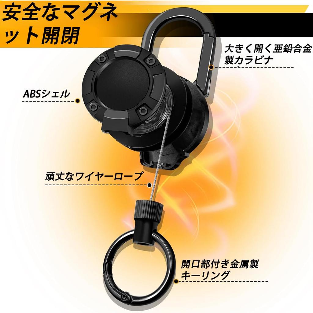 AUTAKI Reel Metal Metal for Hanging Up to 1000g of Key Reel with Powerful Stretchable Perfect for Outdoor and Fishing Keychain, Heavy-Duty Wire,