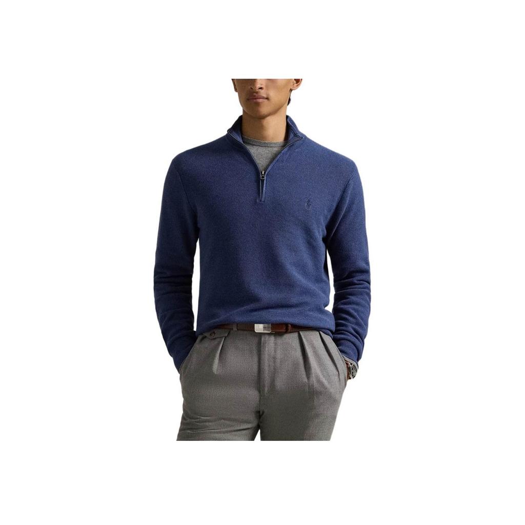 Polo Ralph Lauren Solid Color Small Pony Logo Embroidered Half-Zip Waffle Knit Sweater Men Sweater 710932304514