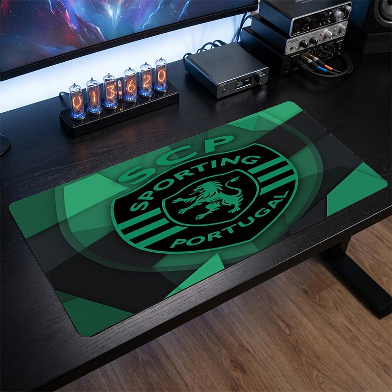 Sporting CP FC Theme Pattern Mouse Pad, Soccer Logo Design XXL Gaming Desk Mat Non-Slip Computer Mouse Pad