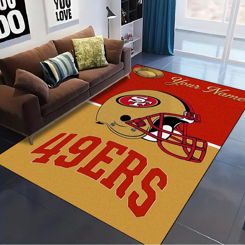 Benutzerdefinierter San Francisco 49ers Teppich für Wohnzimmer, Schlafzimmer, Zuhause, Sofa-Dekoration, Rutschfeste Bodenmatte für Kinder