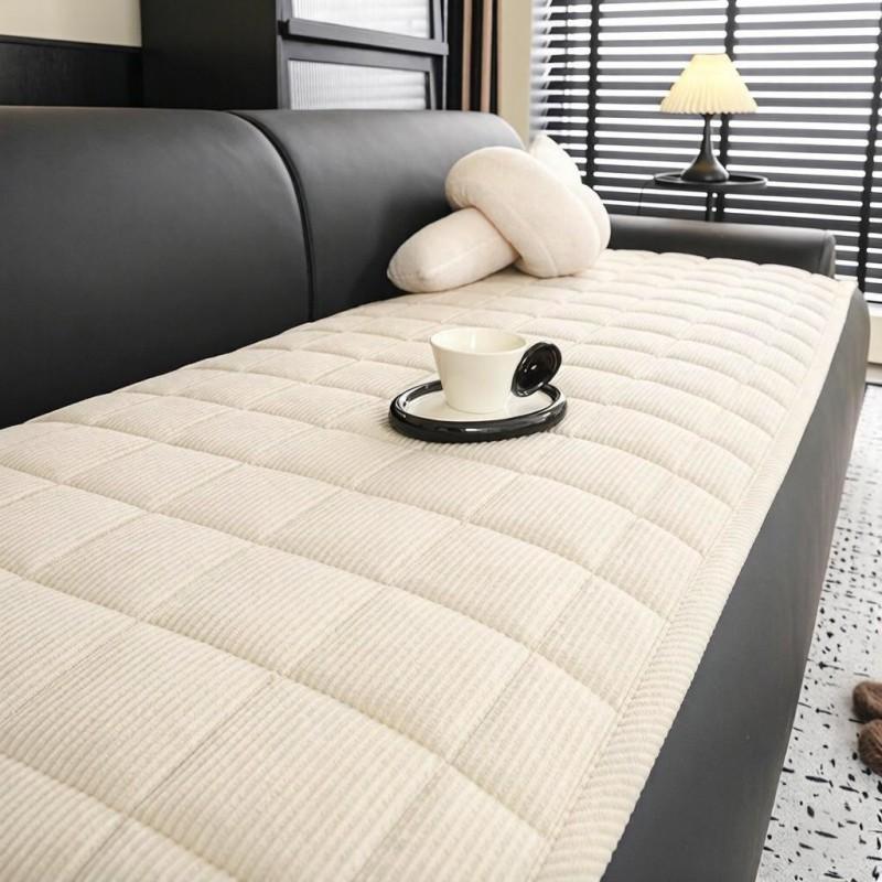 Four Corduroy Sofa Cover Thick Plush Non-slip Cushion Sectional