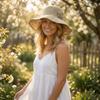 Big Brim Straw Sun Hat French Style Sun Protection Cap Sunscreen Knitted Bucket Hat  Girls
