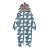 Christmas Print Family Matching Hooded Long Sleeved Zippered Jumpsuit Set