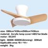 24" 32" DC Motor Small Ceiling Fan Lamp Electric Ceiling Fan With Light Bedroom  LED Tricolor Dimming Lighting Fan