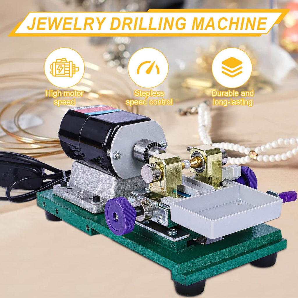 Small Household 300W Infinitely Variable Speed Pearl Buddha Bead Drilling and Punching Machine 15000rpm Drilling and Jewelry Kit